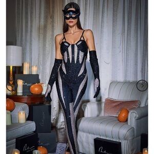 Amalia Diamante Jumpsuit In Black